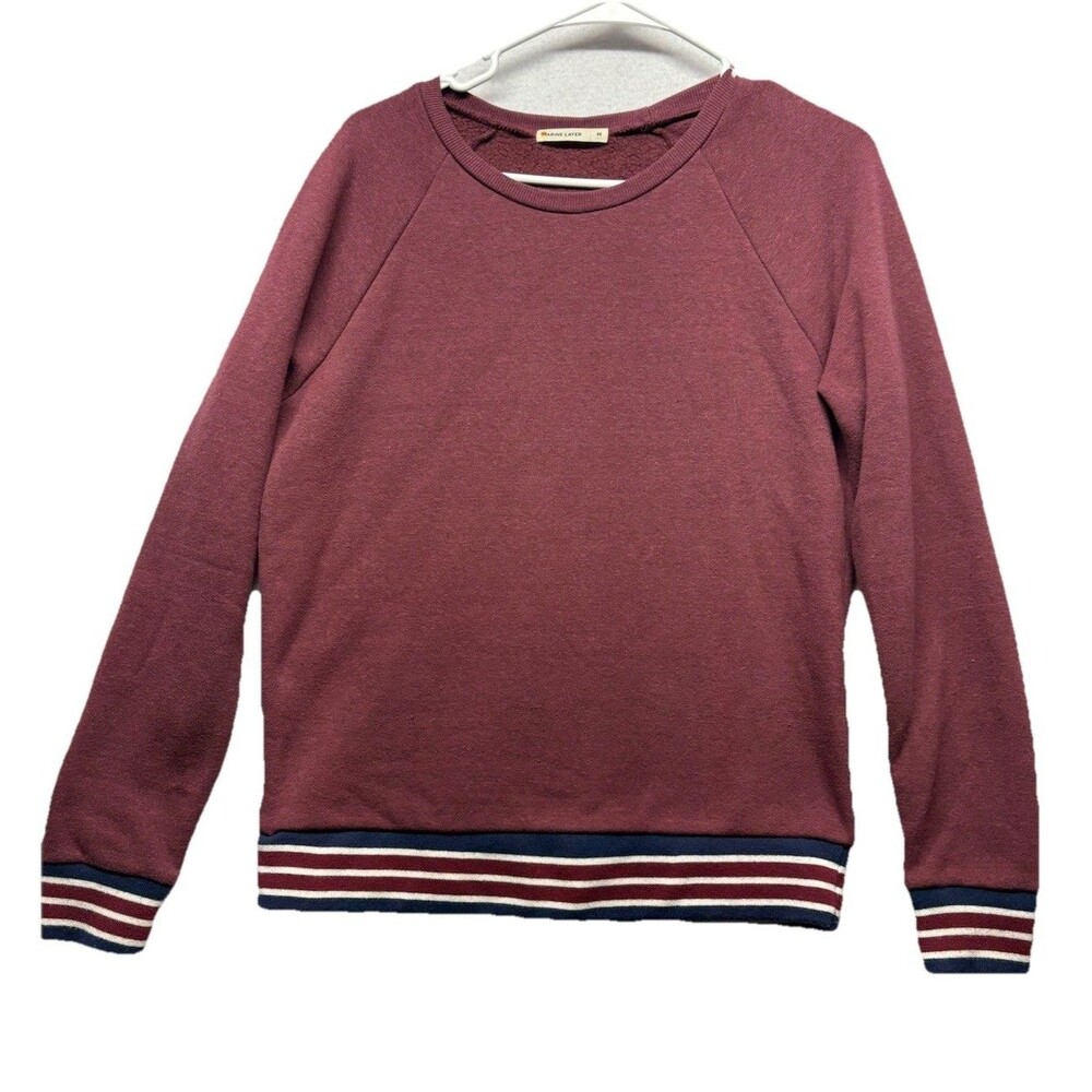 MARINE LAYER Crewneck Soft Fleece Sweatshirt Size Medium Women’s Maroon